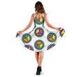 Colorful Pattern Of Peace Symbol Icon On White Background 3d Sleeveless Midi Dress