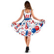 Celebrated Pattern Of American Patriotic Or Fourth Of July Theme 3d Sleeveless Midi Dress