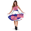 Celebrate For Independence Day Firework And Flag 3d Sleeveless Midi Dress