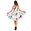 Birds On A Branch Berries And Leaves 3d Sleeveless Midi Dress