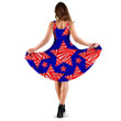 Big Red Stars With White Stripes On The Blue Background 3d Sleeveless Midi Dress