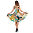 Beautiful Flying Eagles In Colorful Mountains 3d Sleeveless Midi Dress