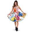 Beautiful Fishes And Coral Reef Under Deep Blue Sea Design 3d Sleeveless Midi Dress