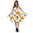 Autumn Symbols With Pumpkins Berries And Sunflowers Pattern 3d Sleeveless Midi Dress