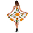 Autumn Symbols With Pumpkins Berries And Sunflowers Pattern 3d Sleeveless Midi Dress