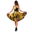 Ancient Yellow Ornaments With South Africa Women 3d Sleeveless Midi Dress