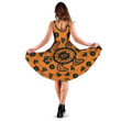 African Tribal Turtles On Orange Background 3d Sleeveless Midi Dress