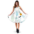 Abstract Flying Dragonfly And Colorful Spots 3d Sleeveless Midi Dress