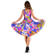 Abstract Colorful With Decorative Butterflies Background 3d Sleeveless Midi Dress