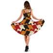 Abstract Camouflage Tile Horse Heads 3d Sleeveless Midi Dress