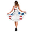 A Question Mark Made Of A Flag Of USA Pattern 3d Sleeveless Midi Dress