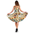 70s Hippie Style Psychedelic Elements Mushroom Rainbow Floral Retro Pattern 3d Sleeveless Midi Dress