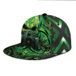 Amazing Skull Biohazard Mask Green Printing Snapback Hat