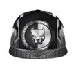 Angry Pitbull Face In Black Printing Snapback Hat