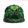 Amazing Skull Biohazard Mask Green Printing Snapback Hat