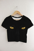 Panther Eyes Patten With Black Mystery 3D Women's Crop Top