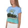 Cool Unique Beach Funny Summer Pattern Background 3D Women's Crop Top