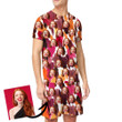 Leopard Leather In Bright Colors Animal Background Funny Custom Image Men's Pajamas Set