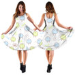 Blue And Green Hatched Chicken With Dragonfly Butterfly 3d Sleeveless Midi Dress
