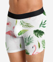 Flamingo Pattern Leaf And White Background Men's Boxer Brief