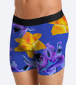 Psychedelic Flower Design And Blue Background Men's Boxer Brief