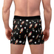 Bitcoin Rocket Launch And Black Background Men's Boxer Brief