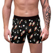 Bitcoin Rocket Launch And Black Background Men's Boxer Brief