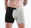 Basic Style Black And White Color Men's Boxer Brief