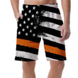 American Flag Fourth Of July Proud And Free Orange Stripe Men's Shorts