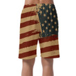 Vintage American Flag Fourth Of July Proud And Free Stripes Men's Shorts