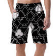 White Clover And Heart Simple Symbol Black Men's Shorts