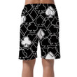 White Clover And Heart Simple Symbol Black Men's Shorts