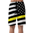 American Flag Fourth Of July Proud And Free Yellow Stripe Men's Shorts