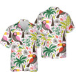 Pattern With Bird And Tree Printed 3D Hawaiian Shirt