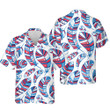 Colorful Tribal Feather Blue Red Tone Pattern Black 3D Hawaiian Shirt