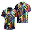 Colorful IR Electronic Line Geometric Pattern All Over Print 3D Hawaiian Shirt