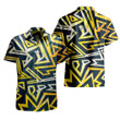 Yellow Grunge Graffiti Geometric Pattern All Over Print 3D Hawaiian Shirt