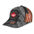 Canada Maple Leave Shape Eh Flag Seamless Pattern Grey Theme Baseball Cap Hat