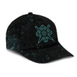 Mint Green Neon Double Swords Symbol Galaxy Dust Pattern Baseball Cap Hat