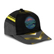 Retro Twillight Camping Yellow Net Illustration Black Baseball Cap Hat