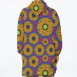 Afro Ethnic Sunflowers And Tribal Motifs Geometric Elements Unisex Sherpa Fleece Hoodie Blanket