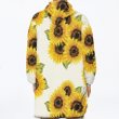 Bunches Of Sunflowers In Watercolor Style Pattern Unisex Sherpa Fleece Hoodie Blanket