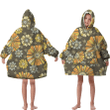 Hand Drawn Retro Style Pattern With Small Flowers Unisex Sherpa Fleece Hoodie Blanket