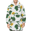 Design Illustration With Sunflowers With Leaves On White Background Unisex Sherpa Fleece Hoodie Blanket