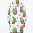 Cartoon Cute Smiling Cactus Cacti With Flowers Unisex Sherpa Fleece Hoodie Blanket