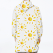 Hand Drawn Yellow Sun With Bright Rays Unisex Sherpa Fleece Hoodie Blanket