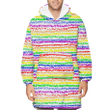 LGBT Pride Grunge Stroke Crayon Pencil Of Pastel Chalk Pattern Unisex Sherpa Fleece Hoodie Blanket