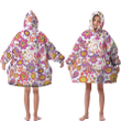 Hippie Design With Funny Butterflies Colorful Flowers And Mushrooms Unisex Sherpa Fleece Hoodie Blanket