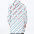 Chicago Flag In Traditional Concept With Pastel Blue And Stars Stripes Unisex Sherpa Fleece Hoodie Blanket