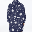 Space Galaxy Constellation Grunge Style Pattern Unisex Sherpa Fleece Hoodie Blanket